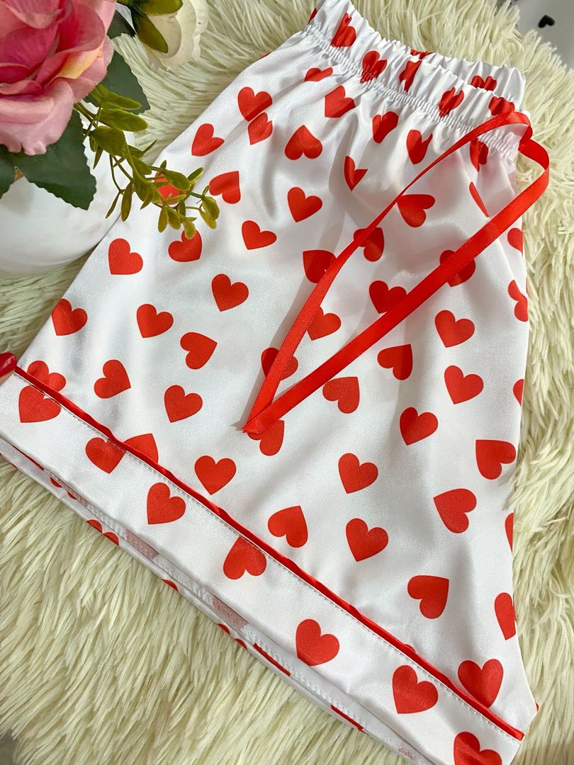 Set "Corazones Rojos" / Seda