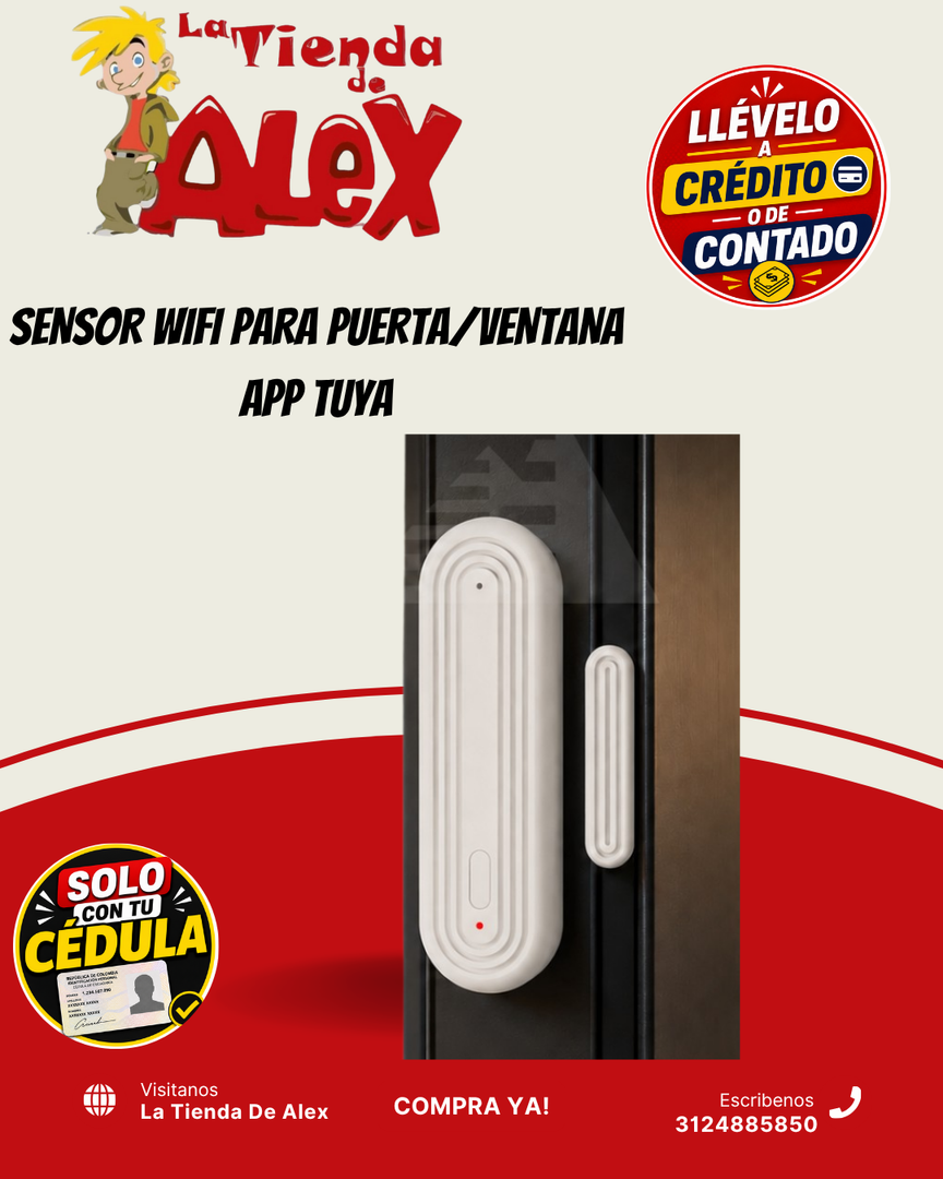 SENSOR WIFI PARA PUERTA/VENTANA APP TUYA