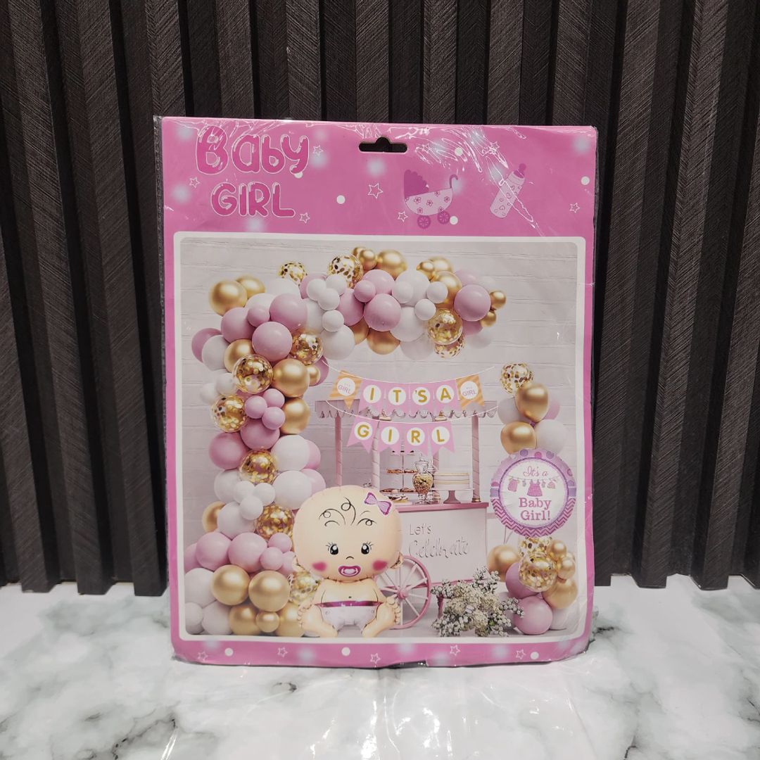 ARCO DE GLOBOS BABY SHOWER NIÑA