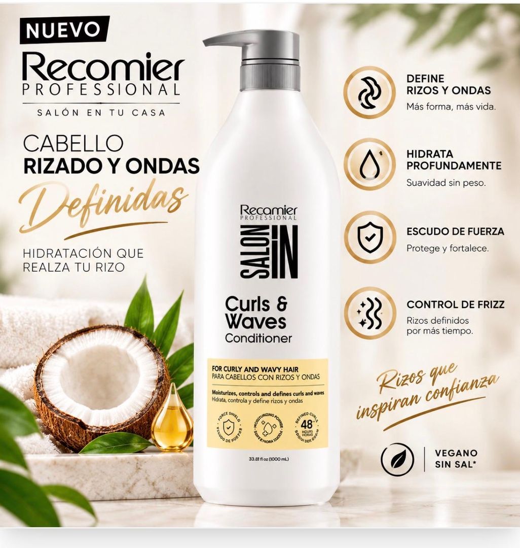 RECAMIER CURLS & WAVES ACONDICIONADOR * LITRO