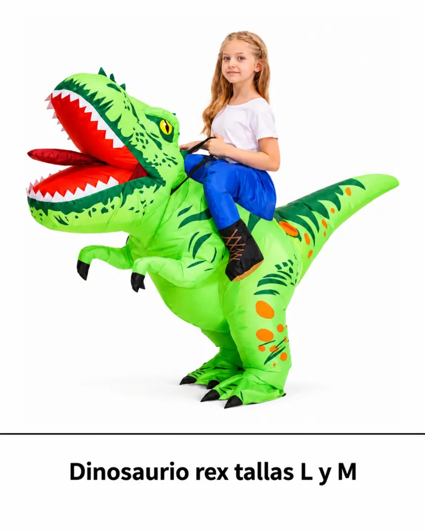 DISFRAZ INFLABLE DE DINOSAURIO REX TALLA L y M