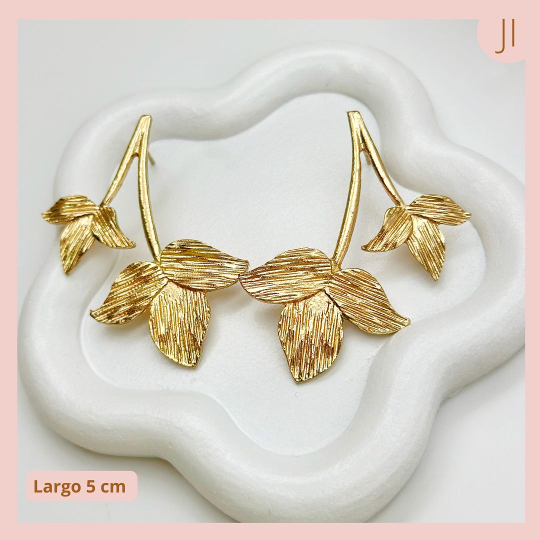 Aretes Hojas Dorados