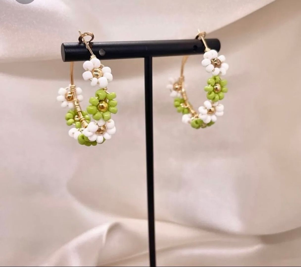 CANDONGAS FLOR BLANCO-VERDE