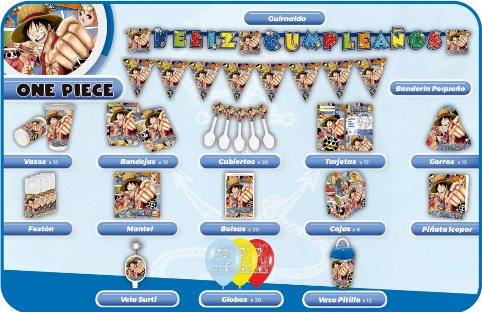 DECORACIÓN DE ONE PICE 