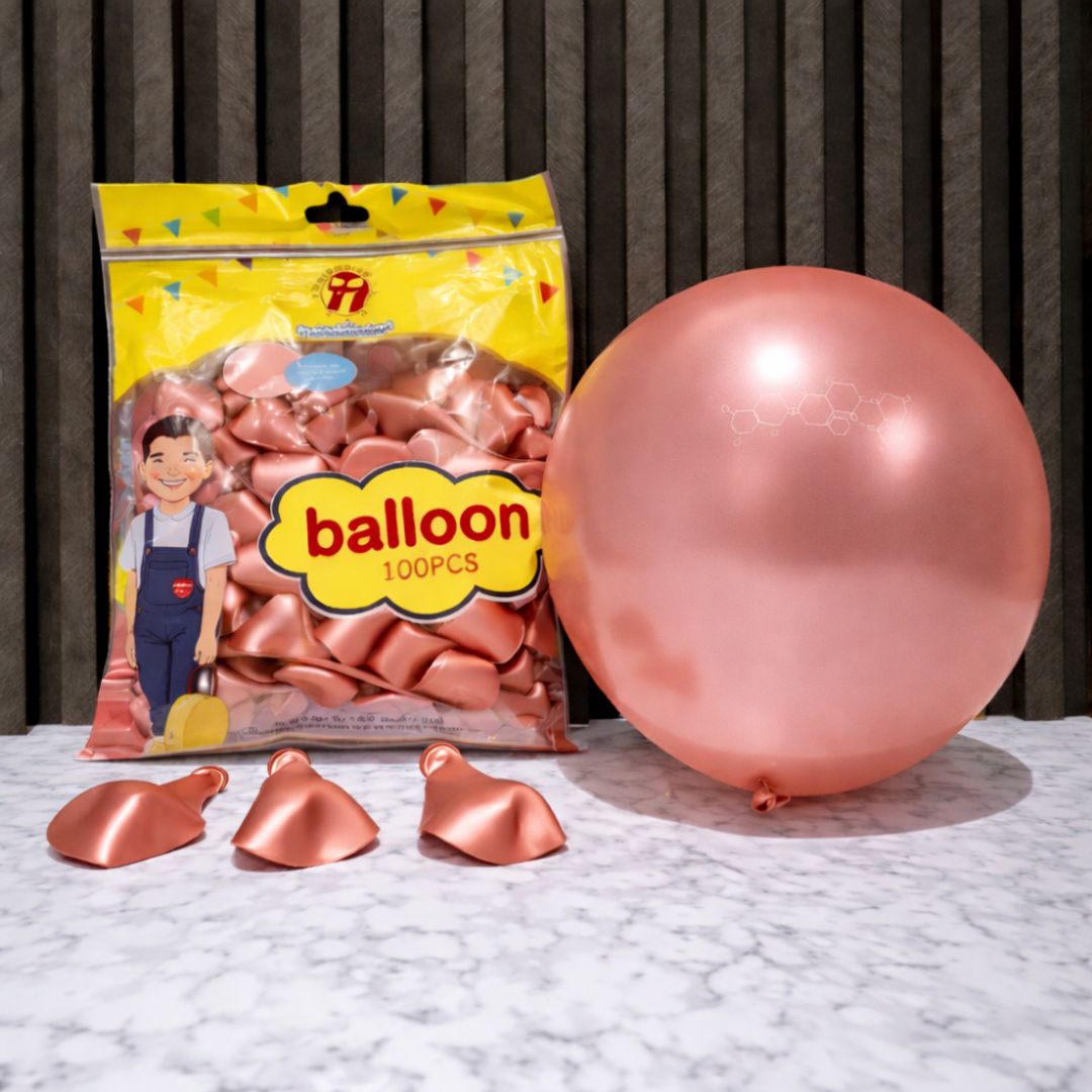 GLOBO R12 x 100 UNIDADES ORO ROSA SATINADA