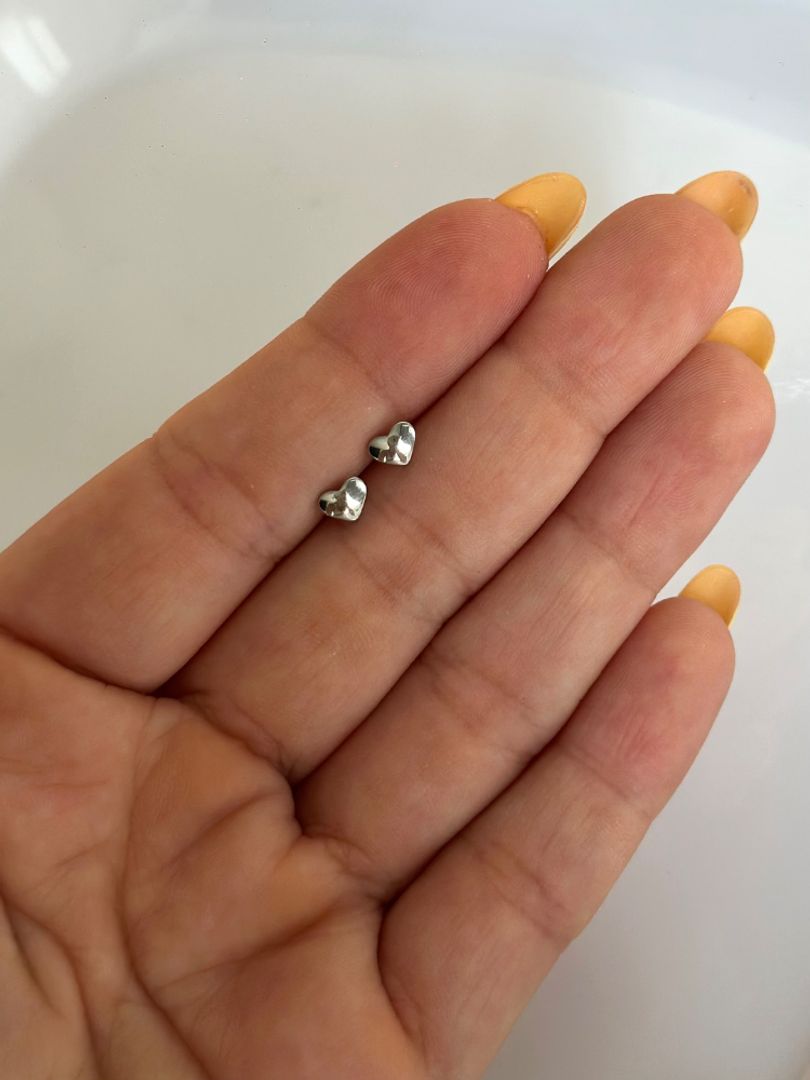 Topo plateado corazón mini 