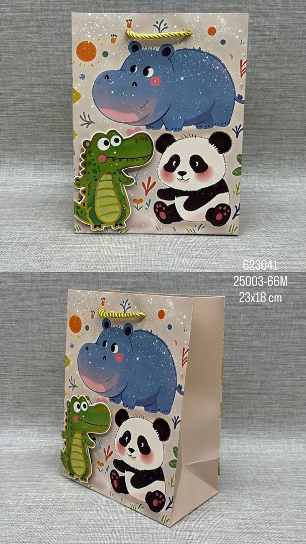 BOLSA DE REGALO SURTIDA ANIMALES 23x18 CM