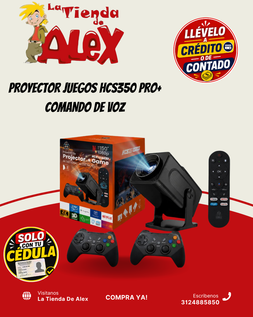 PROYECTOR JUEGOS HCS350 PRO+ COMANDO DE VOZ