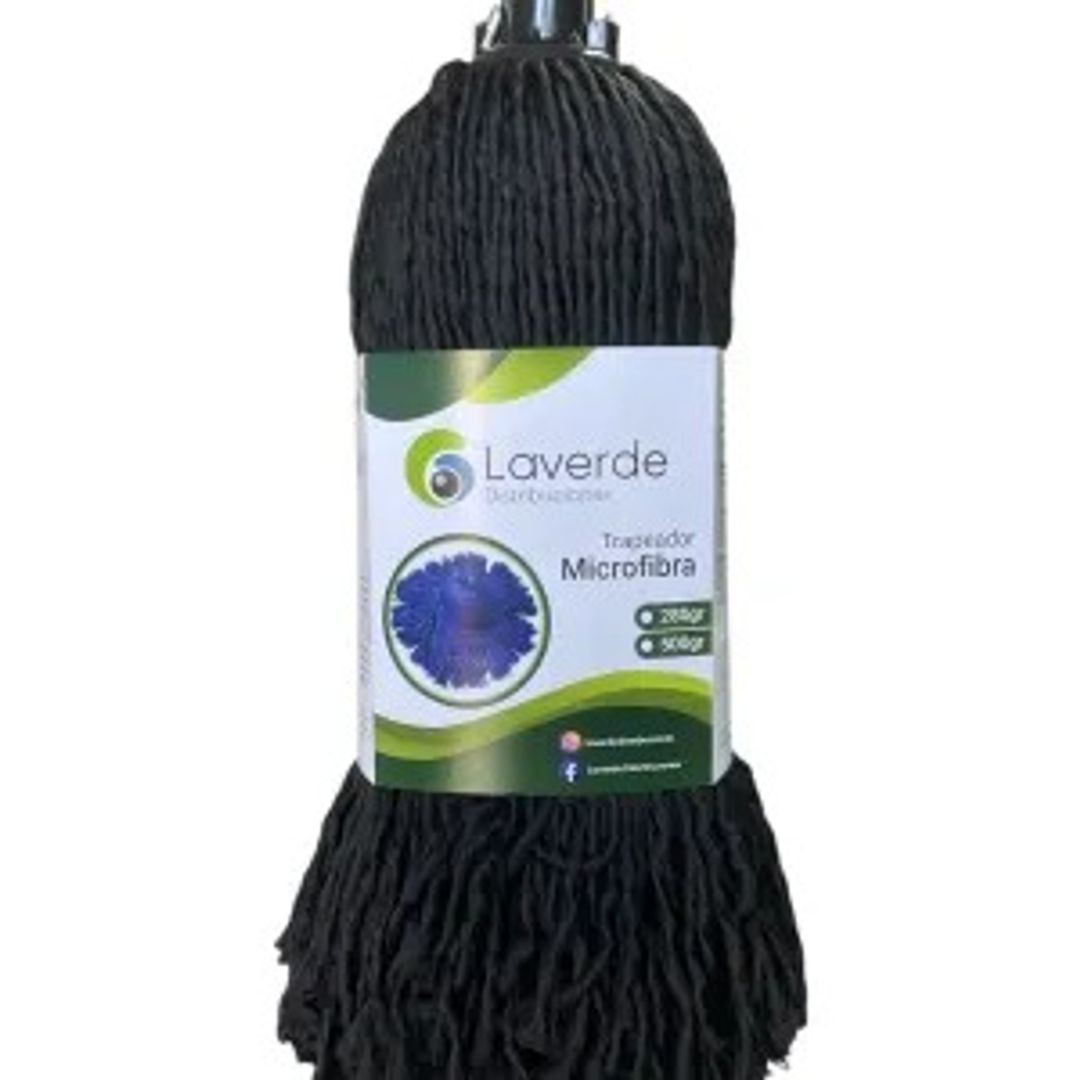 TRAPERO MICROFIBRA NEGRO 280 GR SIN PALO