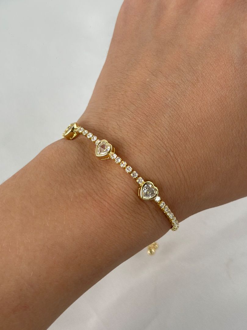 Pulsera corazon circonias 