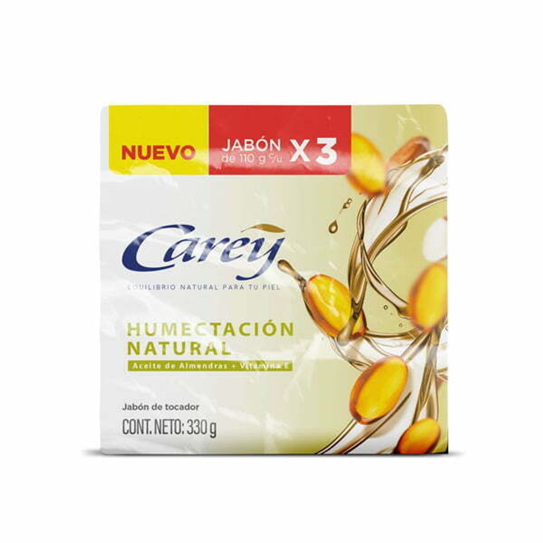 JABON DE BAÑO CAREY HUMECTACION NATURAL X 110 GR - PAQ X 3 UND