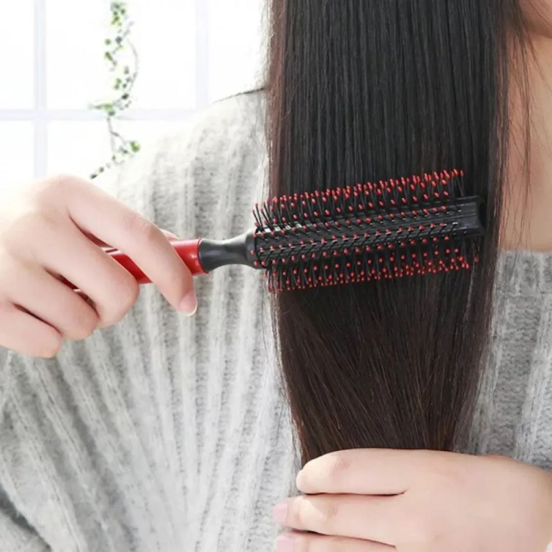 CEPILLO PARA CABELLO REDONDO DE PLASTICO PEINE 