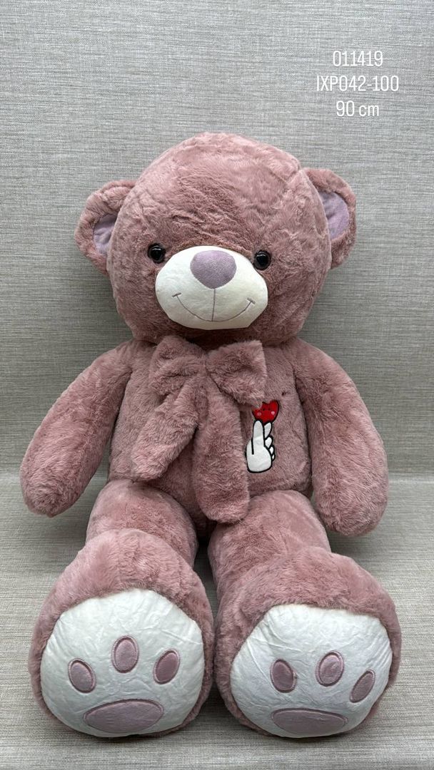 OSO PATAS LARGAS CON MOÑO/BORDADO 90 CM 