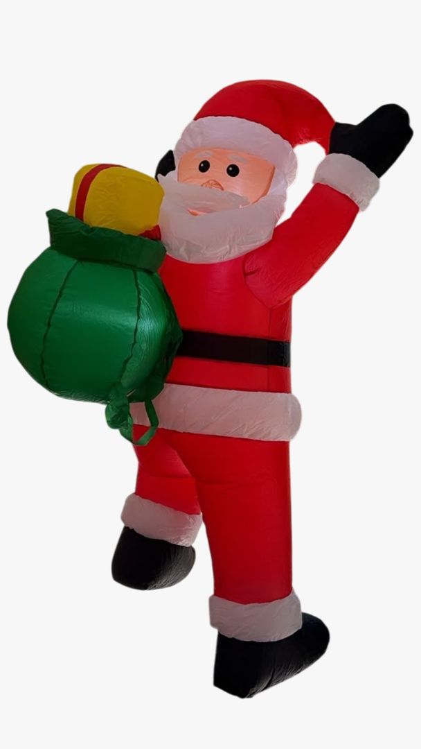 SANTA INFLABLE COLGANDO CON LUZ