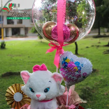 Imagen del producto  caja con gata globo decorado