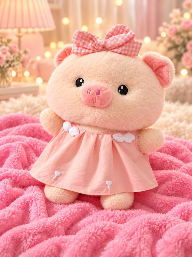 Peluche con cobija cerdita 