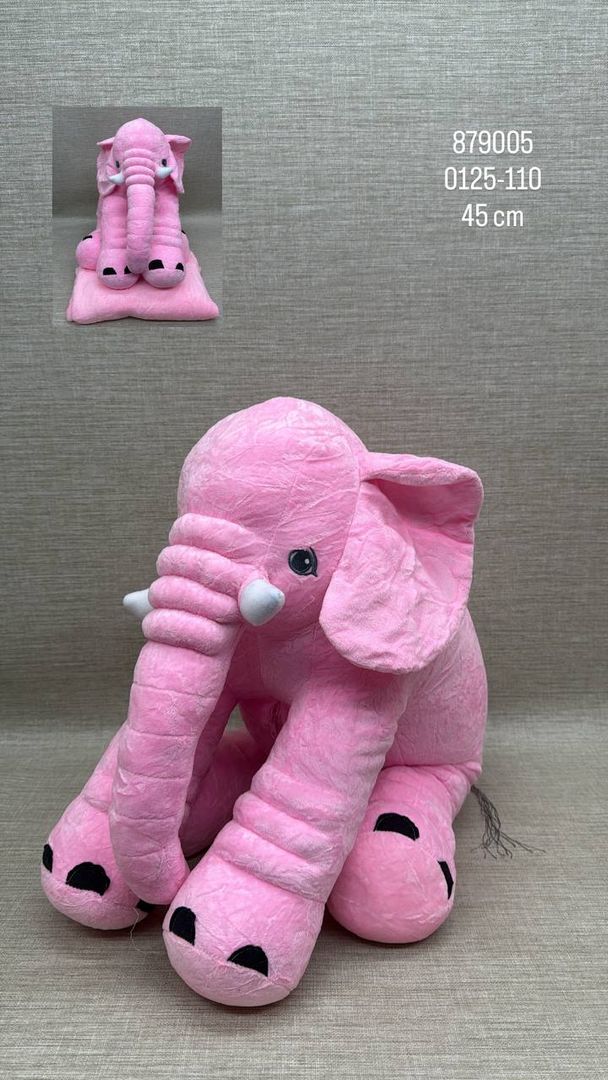 ELEFANTE CON COBIJA COLOR ROSA 45 CM