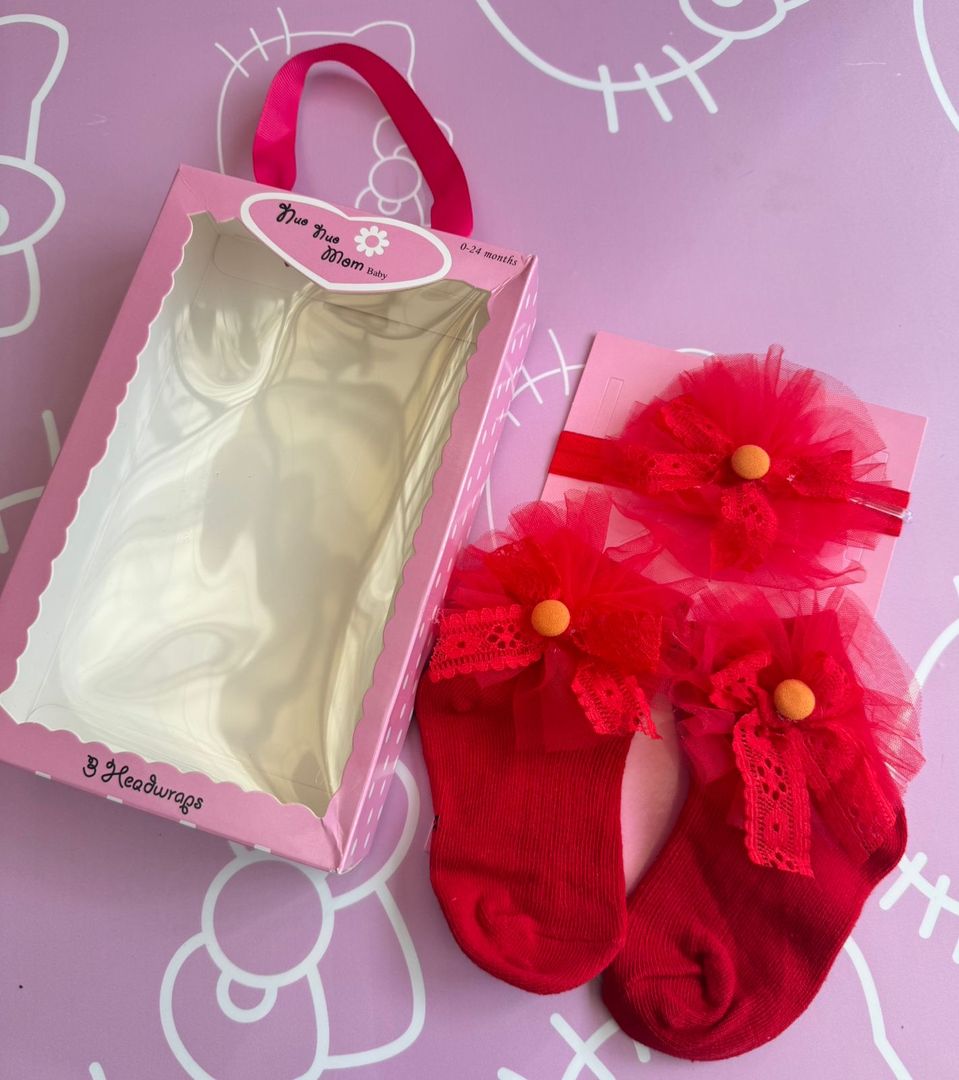 Kit medias y cintillo de bebé 