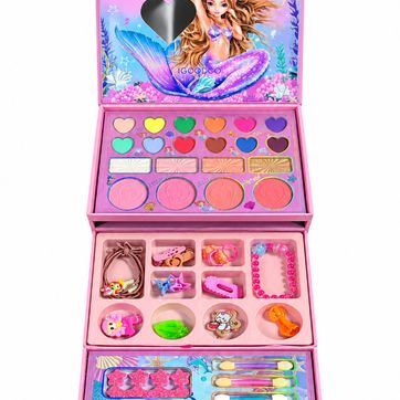 KIT DE MAQUILLAJE INFANTIL CON ACCESORIOS 3 NIVELES - imagen 1