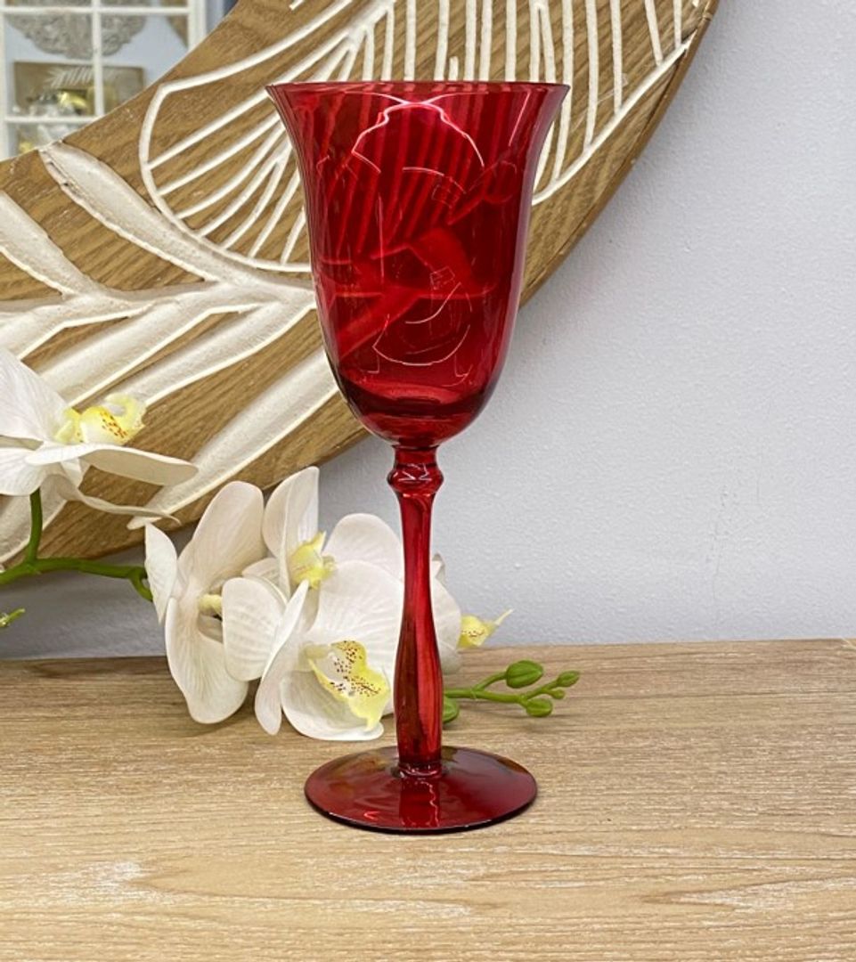 copa DE CRISTAL LISA ROJA