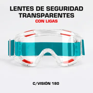 Imagen del producto LENTES DE SEGURIDAD TRANSPARENTES CON LIGAS