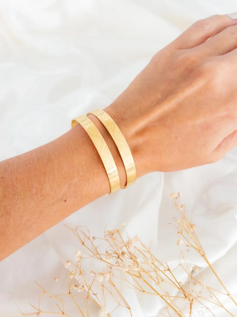 Brazalete doble línea acero 