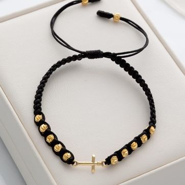 Imagen del producto Manilla cruz con balín 4mm italiano 