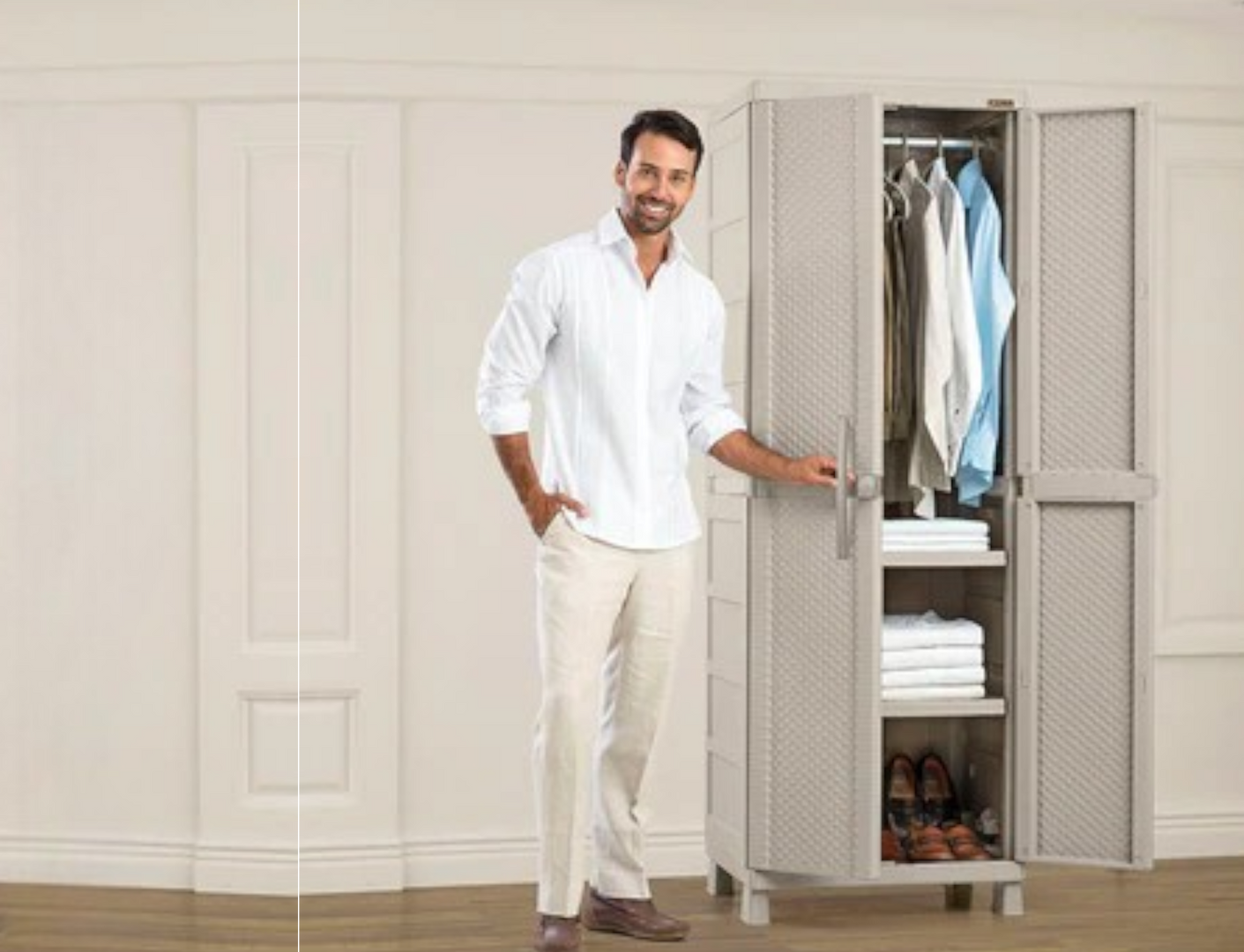 ARMARIO PARA ROPA RATTAN TAUPE-RIMAX