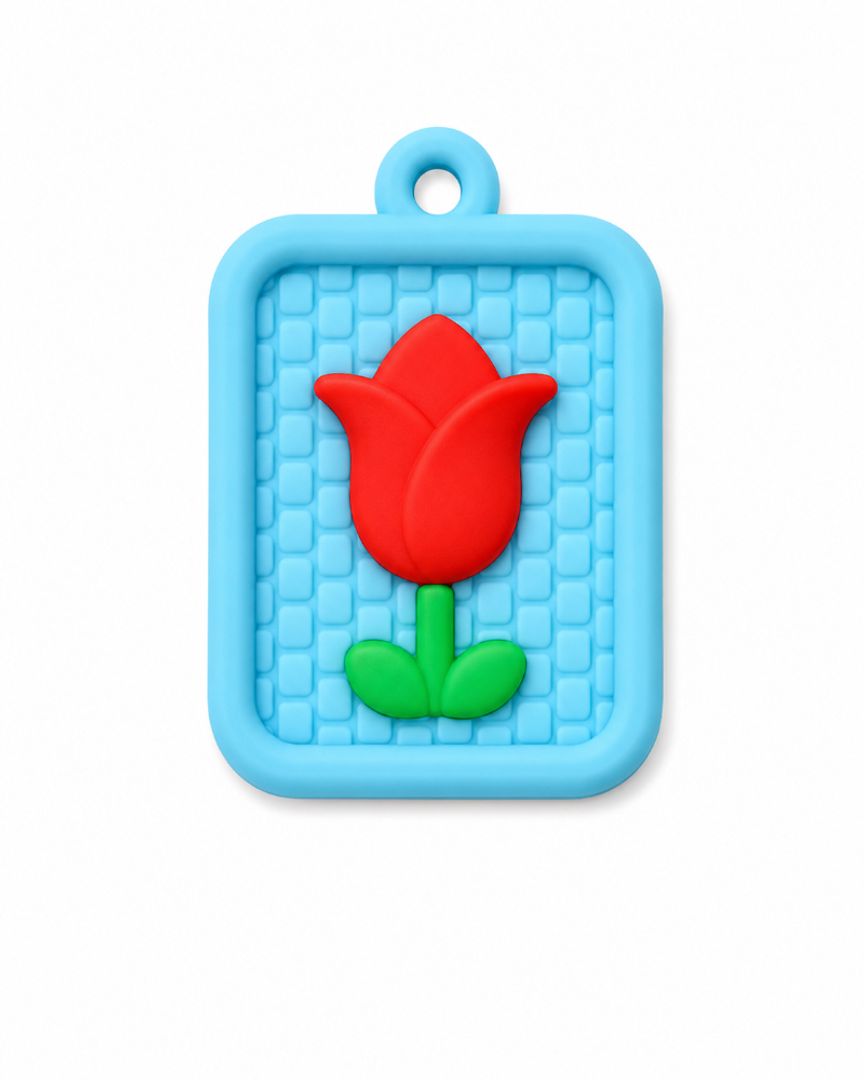 Dije  Placa Rosa Azul
