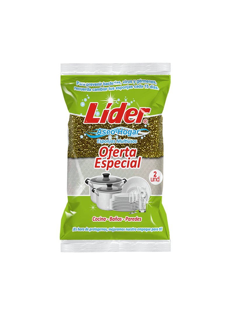 ESPONJA MALLA + DORADA PLATA LIDER