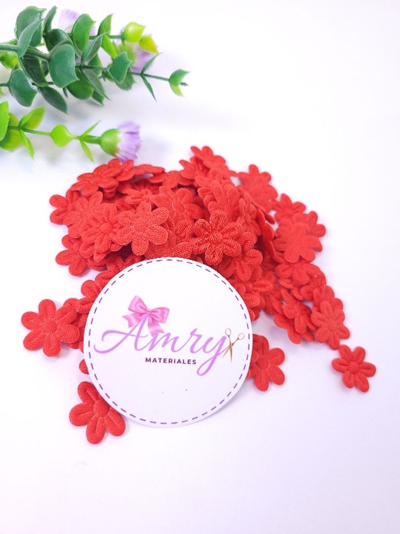 100 Flores 1.8cm Rojo