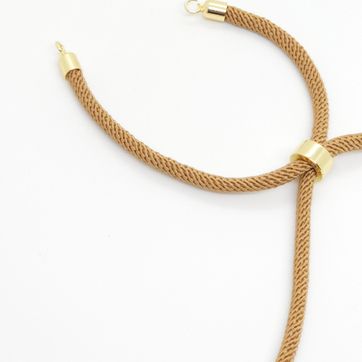 HERRAJE PULSERA HILO CAFÉ RODINADO - imagen 1