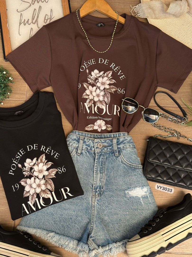 CAMISETA FRIA REGULAR RAMO FLOR AMOUR VY3033