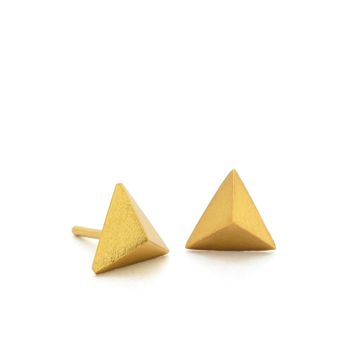 TRIANGLE GOLD STUDS - imagen 1