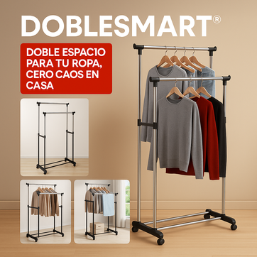 TENDEDERO DE ROPA DOBLE CON RUEDAS - imagen 1