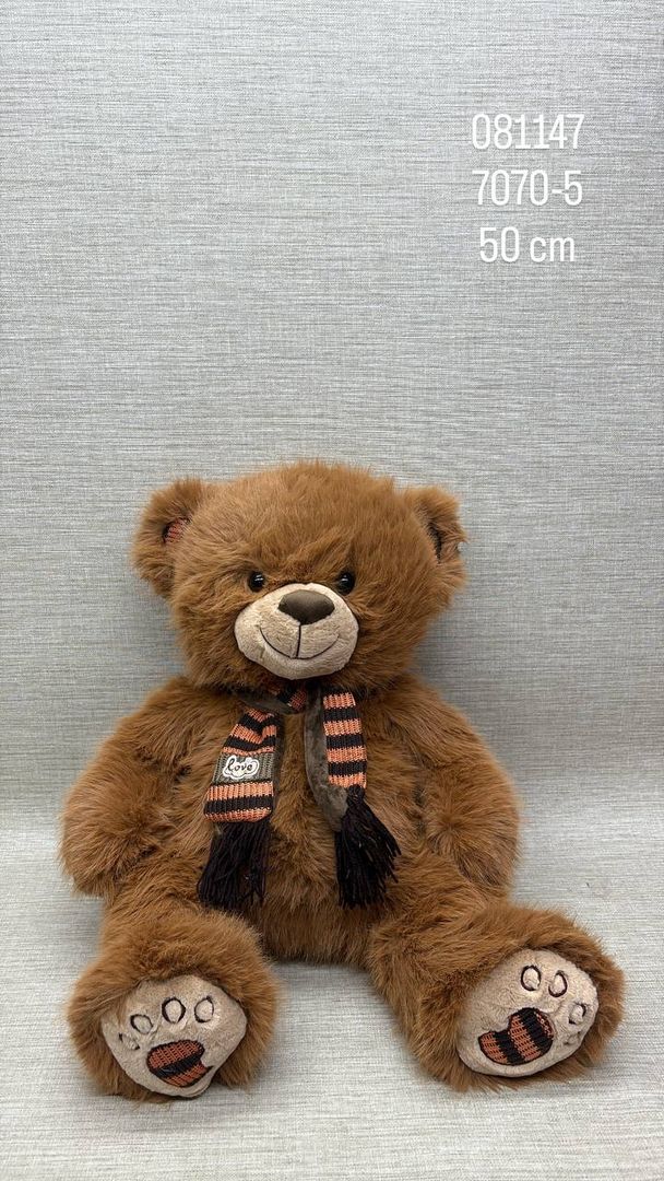 OSO CON BUFANDA DE RAYAS 50 CM