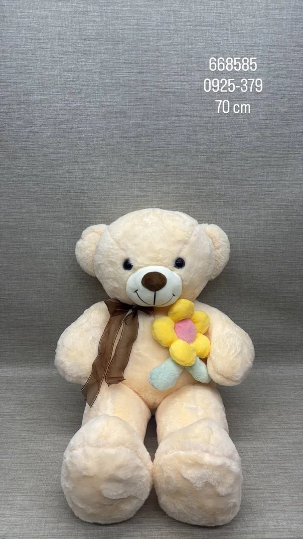 OSO PATAS LARGAS CON FLOR Y MOÑO 70 CM