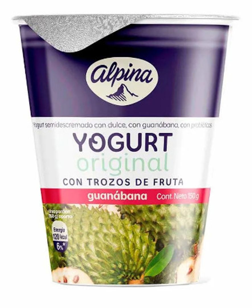YOGURT ORIGINAL GUANABANA ALPINA*150G