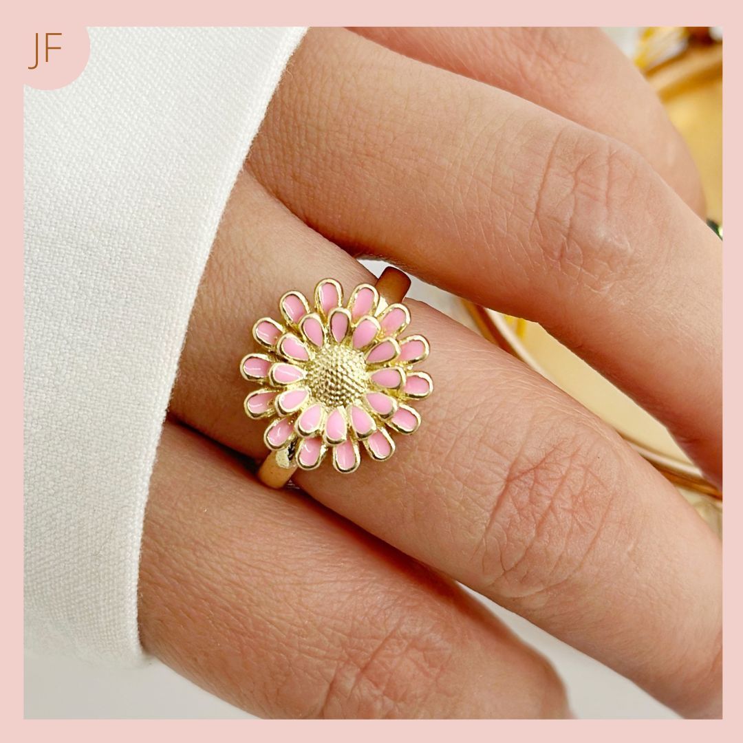 Anillo Ajustable Flor Rosa