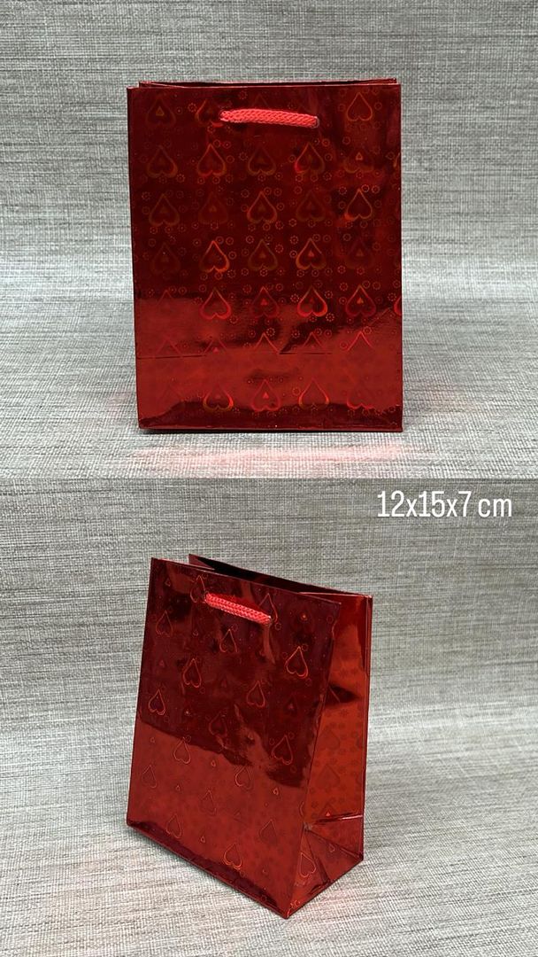BOLSA DE REGALO BRILLANTE DE TONO ROJO