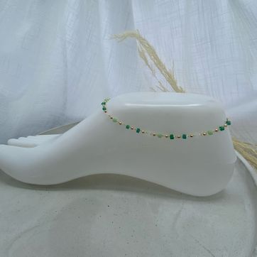 Imagen del producto Tobillera, verde, dorado, fantasía