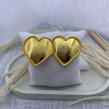Imagen del producto Topo corazón, bronce con baño de oro 