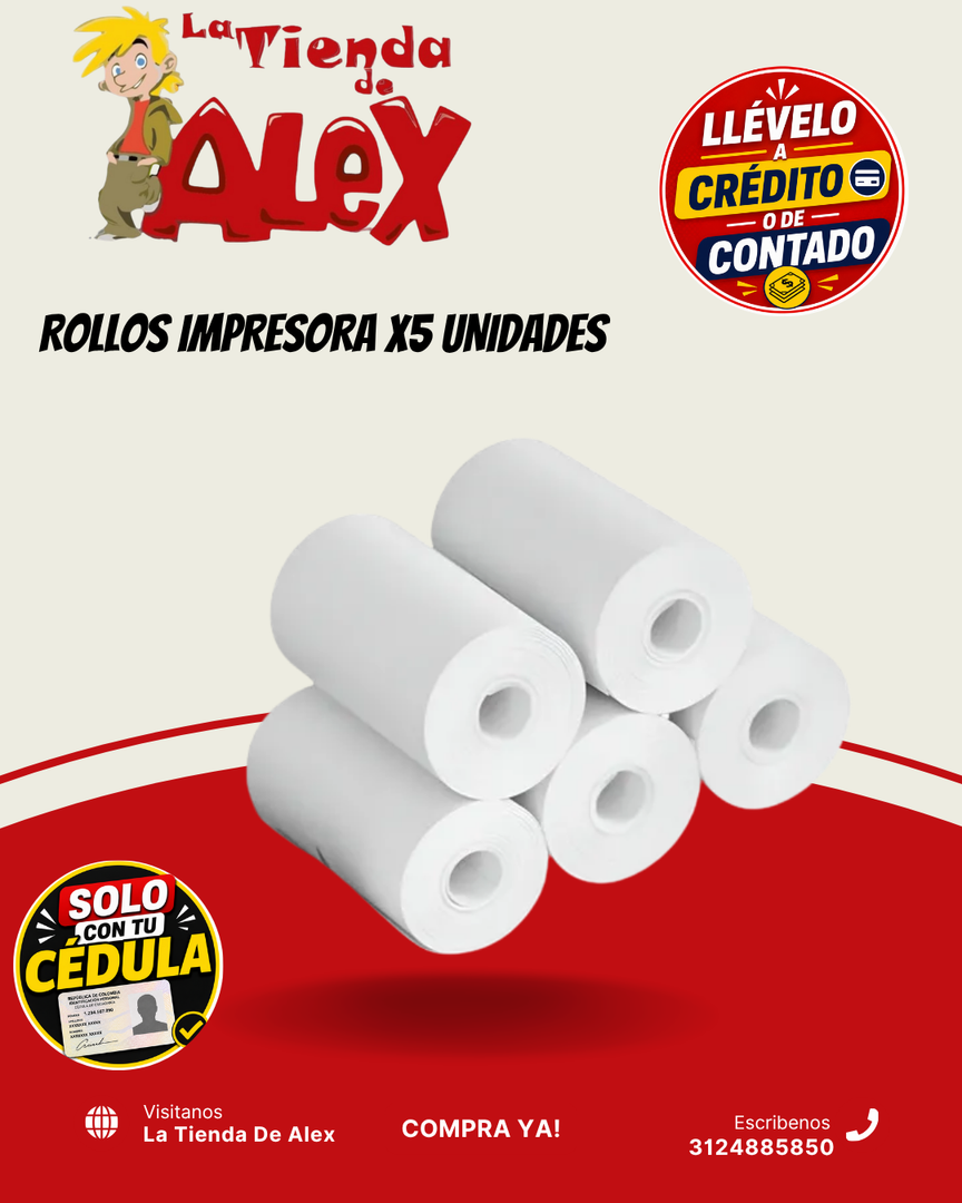 ROLLOS IMPRESORA X5 UNIDADES