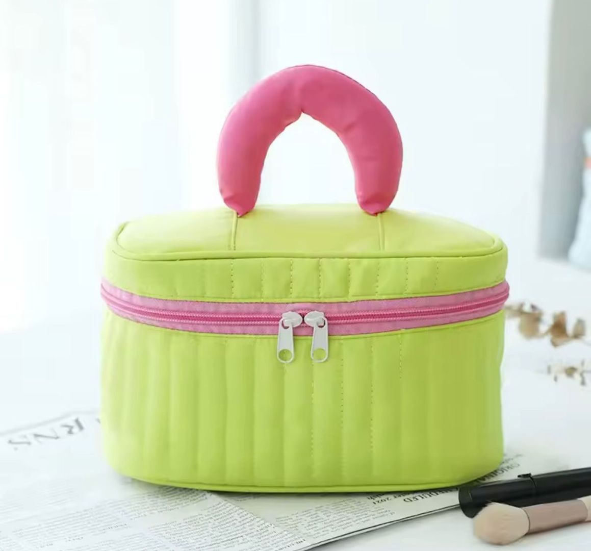 Bolsa de maquillaje de rayas