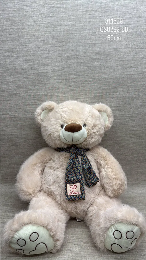 OSO PELUDITO CREMA CON BUFANDA 60 CM