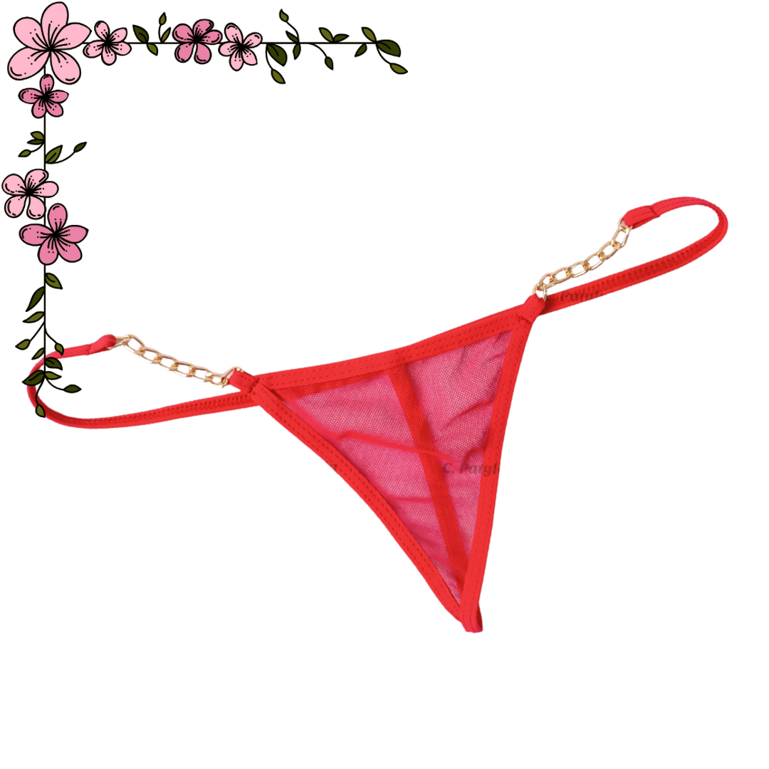 Tanga hilo en mallatex con cadena