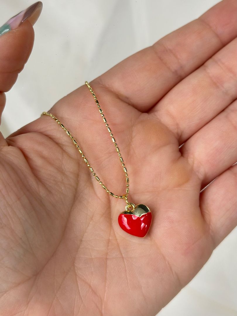 Cadena corazón rojo 