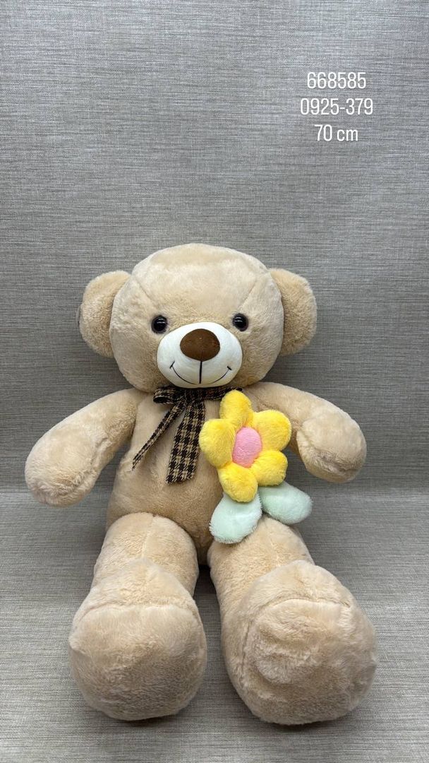 OSO PATAS LARGAS CON FLOR Y MOÑO 70 CM