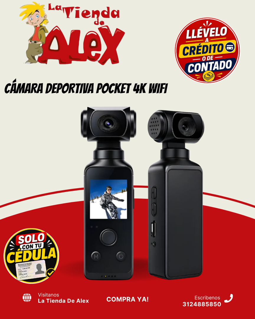 CÁMARA DEPORTIVA POCKET 4K WIFI