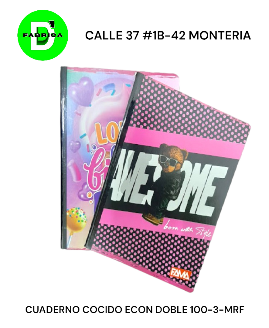 CUADERNO COCIDO ECON DOBLE 100-3-VIP